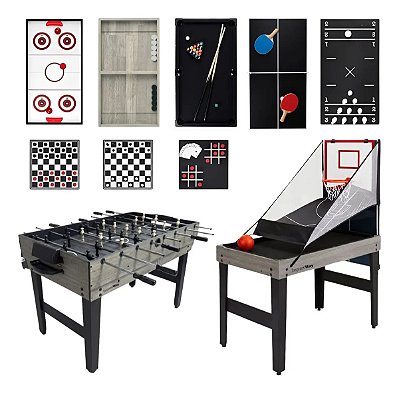 Mesa De Jogos Multifuncional 13 Em 1 Com Pebolim Sinuca Ping Pong Air Game E Acessórios Importway