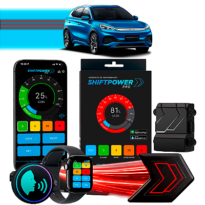 ShiftPower PRO Faaftech Chip Módulo Pedal Acelerador Eletrônico Controle Voz CarPlay Android Auto BYD Yuan Plus 2023/26