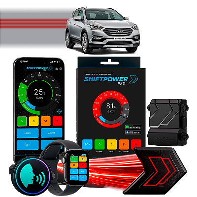 ShiftPower PRO Faaftech Chip Módulo Pedal Acelerador Eletrônico Controle Voz CarPlay Android Auto Hyundai Santa Fé 11/18