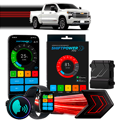 ShiftPower PRO Faaftech Chip Módulo Pedal Acelerador Controle Voz CarPlay Android Auto Chevrolet Silverado 2021/2025