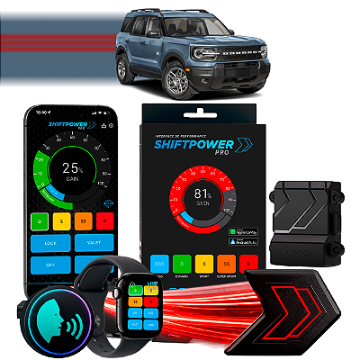 ShiftPower PRO Faaftech Chip Módulo Pedal Acelerador Eletrônico Controle Voz CarPlay Android Auto Ford Bronco 2021/2026