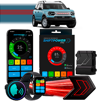 ShiftPower PRO Faaftech Chip Módulo Pedal Acelerador Eletrônico Controle Voz CarPlay AndroidAuto Ford Bronco Sport 21/26