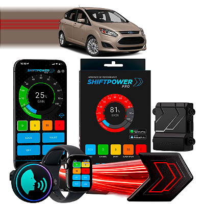 ShiftPower PRO Faaftech Chip Módulo Pedal Acelerador Eletrônico Controle Voz CarPlay Android Auto Ford C-MAX 2013/2018