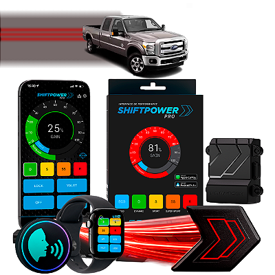 ShiftPower PRO Faaftech Chip Módulo Pedal Acelerador Controle Voz CarPlay Android Auto Ford F-350 Super Duty 2011/2026