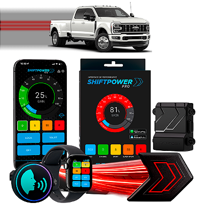 ShiftPower PRO Faaftech Chip Módulo Pedal Acelerador Controle Voz CarPlay Android Auto Ford F-450 Super Duty 2011/2026