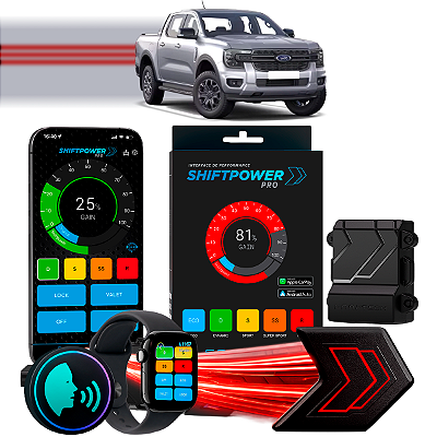 ShiftPower PRO Faaftech Chip Módulo Pedal Acelerador Eletrônico Controle Voz CarPlay Android Auto Ford Ranger 2013/2026
