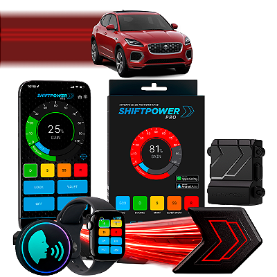 ShiftPower PRO Faaftech Chip Módulo Pedal Acelerador Eletrônico Controle Voz CarPlay AndroidAuto Jaguar E-Pace 2018/2024