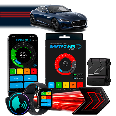 ShiftPower PRO Faaftech Chip Módulo Pedal Acelerador Eletrônico Controle Voz CarPlay AndroidAuto Jaguar F-Type 2018/2024