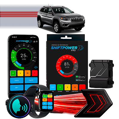 ShiftPower PRO Faaftech Chip Módulo Pedal Acelerador Eletrônico Controle Voz CarPlay AndroidAuto Jeep Cherokee 2007/2015