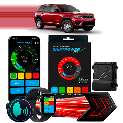 ShiftPower PRO Faaftech Chip Módulo Pedal Acelerador Controle Voz CarPlay AndroidAuto Jeep Grand Cherokee 2007/2022