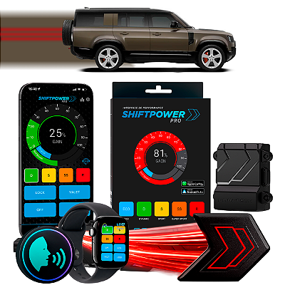ShiftPower PRO Faaftech Chip Módulo Pedal Acelerador Controle Voz CarPlay Android Auto Land Rover Defender 2020/2026