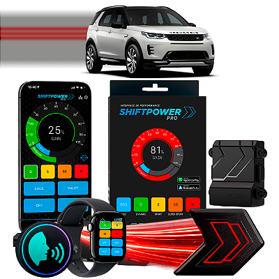 ShiftPower PRO Faaftech Chip Módulo Pedal Acelerador Controle Voz CarPlay Android Auto Land Rover Discovery 2017/2026