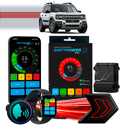 ShiftPower PRO Faaftech Chip Módulo Pedal Acelerador  Eletrônico Controle Voz CarPlay Android Auto Ford Bronco 2021/26
