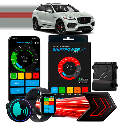 ShiftPower PRO Faaftech Chip Módulo Pedal Acelerador Eletrônico Controle Voz CarPlay Android Auto Jaguar F-Pace 2017/25