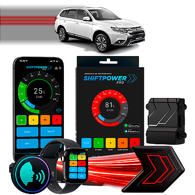 ShiftPower PRO Faaftech Chip Módulo Pedal Acelerador Controle Voz CarPlay Android Auto Mitsubishi Outlander 2007/2022