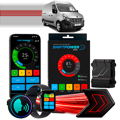 ShiftPower PRO Faaftech Chip Módulo Pedal Acelerador Eletrônico Controle Voz CarPlay Android Auto Renault Master 2010/14