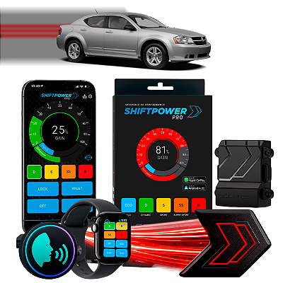 ShiftPower PRO Faaftech Chip Módulo Pedal Acelerador Eletrônico Controle Voz CarPlay Android Auto Dodge Avenger 2008/14