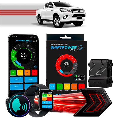 ShiftPower PRO Faaftech Chip Módulo Pedal Acelerador Eletrônico Controle Voz CarPlay AndroidAuto Toyota Hilux 2005/2015