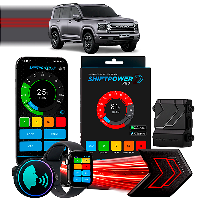 ShiftPower PRO Faaftech Chip Módulo Pedal Acelerador Eletrônico Controle Voz CarPlay Android Auto GWM Haval H9 26/27