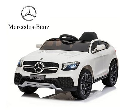 Carrinho Elétrico Branco Infantil Mercedes Benz Glc Coupé Licenciado 12v Com Controle Remoto Rádio Fm Usb Mp3