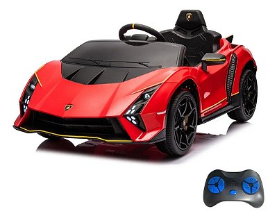 Mini Carro Elétrico Lamborghini Autentica 12v Vermelho Licenciado Com Controle Bluetooth Rádio Fm E App
