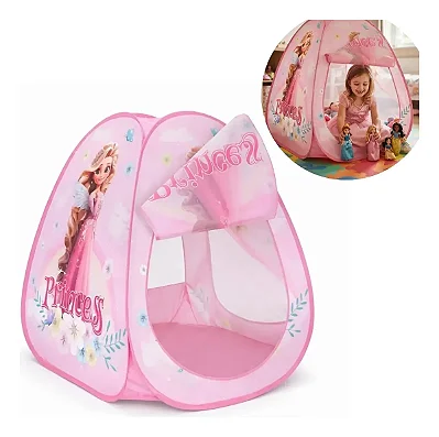 Barraca Toca Infantil Princesa Rosa Dobrável Para Crianças Casinha De Brincar Certificada Pelo Inmetro