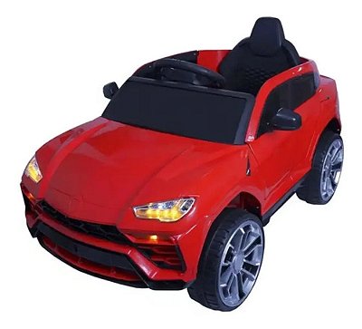 Mini Carro Elétrico Infantil 12v Vermelho Com Controle Remoto Faróis Som Cinto De Segurança E Portas