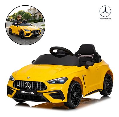 Carrinho Elétrico Infantil Mercedes-benz Cle53 12v Amarelo Com Controle Remoto Som Luz Mp3 Usb Importway