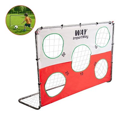 Trave De Futebol Infantil 180cm Com Rede E Tiro Ao Alvo Para Treino Jardim Praia E Quadra Importway