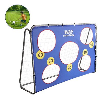 Trave De Futebol Infantil 215cm Com Rede E Tiro Ao Alvo Para Treino Jardim Praia E Quadra Importway