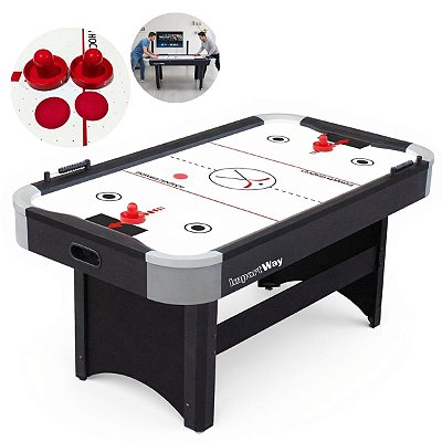 Mesa Air Game Air Hockey 168cm 127v Com Marcador Ventilador 2 Discos E 2 Empurradores Completa Para Adultos