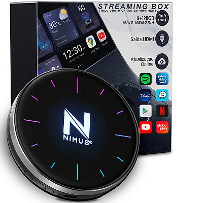 Streaming Box Nimus Premium+ 8GB RAM 128GB memoria entrada para chip 4G USB HDMI slot cartão SD processador Octacore