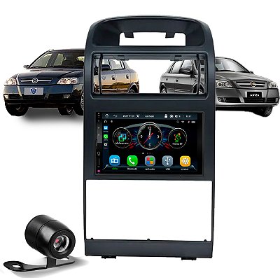 Multimídia 7 Polegadas CarPlay Android Auto Sem Fio + Câmera + Moldura Astra Hatch / Sedan 98-11 Ar Analógico /Digital