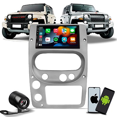 Kit MP5 Multimídia 7 Pol CarPlay Android Auto Sem Fio + Câmera de Ré + Moldura Troller 2009 2010 2011 2012 2013