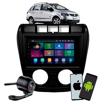Multimídia Roadstar 9 Pol CarPlay Android Auto Espelha S Fio +Câmera de Ré +Moldura Spacefox G1 2006 2007 2008 2009 2010