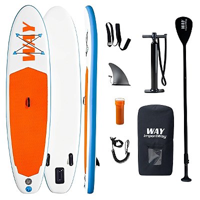 Stand Up Paddle Inflável 275x76x15cm Remo Ajustável Bomba Manual Bolsa Transporte Kit Completo Suporta 110kg