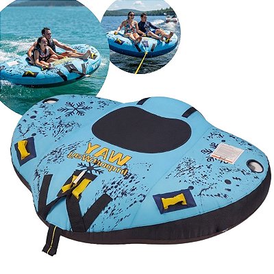 Boia Esportiva Inflável Rebocável 2 Pessoas 200kg Para Lancha Jet Ski Pvc Com Alça Para Praia Lago Rio E Mar