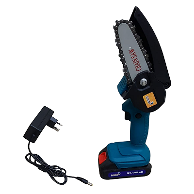 Mini Motosserra A Bateria 24v 600w Sabre 4 Pol Bateria De Lítio 3000mah Para Poda E Jardinagem