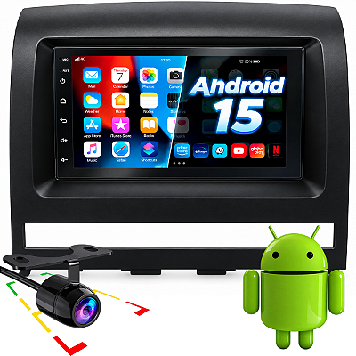 Multimidia Sistema Android 15 Nimus 4GB Ram64GB Tela 7 Pol + Câmera de ré + Moldura Idea Siena Strada Palio 05 até 12