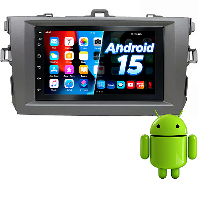 Multimidia Sistema Android 15 Nimus 4GB Ram 64GB Tela 7 Pol  + Moldura Corolla 2009 2010 2011 2012 2013 2014