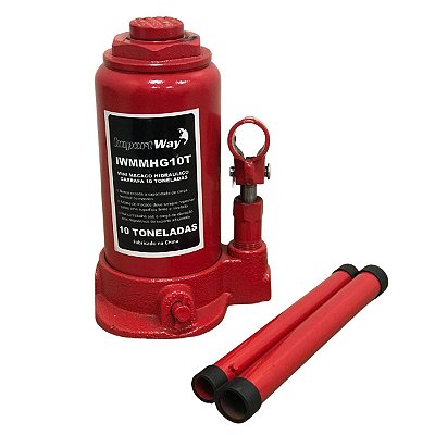 Macaco Hidráulico Garrafa 10 Toneladas Automotivo Com Cabo Extensor Haste Ajustável Para Carro Caminhão Oficina