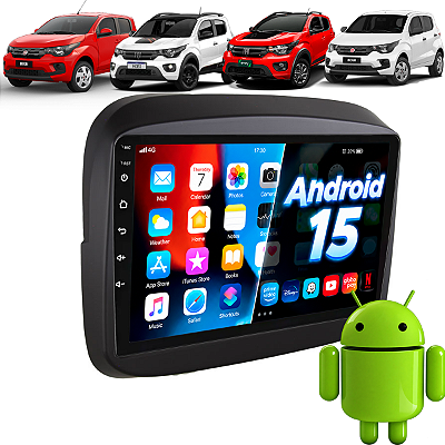 Kit Multimídia Android 15 Nimus Tela de 9 Carplay Android Auto S Fio Mobi 2016 em diante + Moldura Completa