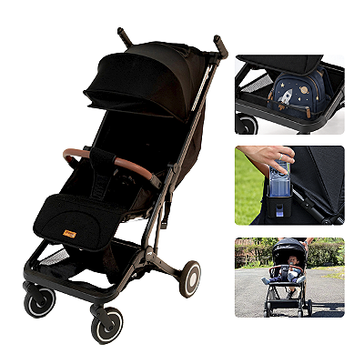 Carrinho de Bebê Freso Compact Dobrável Leve Reclinável com Cinto 5 Pontos Freio Cesto Proteção UV Passeios e Viagens