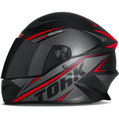 Capacete Pro Tork R8 Integral Preto Fosco Com Vermelho Viseira Fumê Tamanho 60 Uso Urbano Moto Masculino Feminino