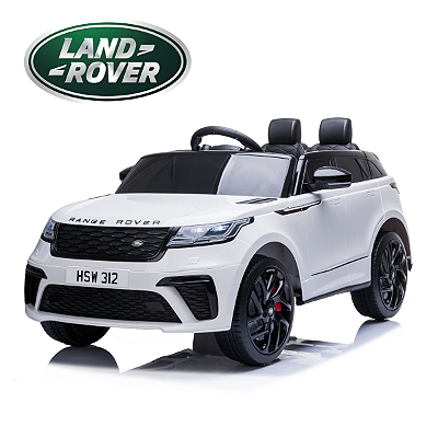 Carrinho Elétrico Infantil Land Rover Ranger Velar Branco Faróis de Led Luzes MP3 SD Controle Remoto