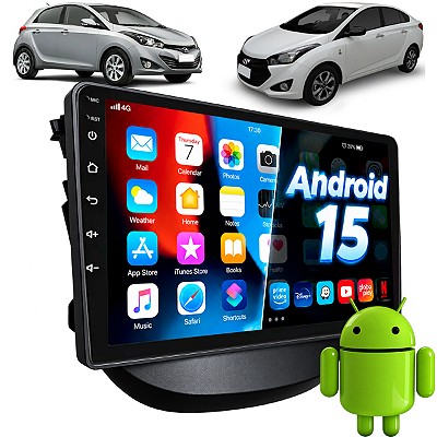 Kit Central Multimídia Android 15 Nimus Tela 9 Polegadas Carplay Sem Fio Hb20 2012 até 2019  + Moldura