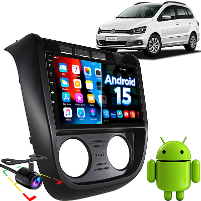 Kit Central Multimídia Android 15 Nimus Tela 9 Polegadas Carplay Sem Fio Spacefox 2003 até 2009 + Moldura e Camera de Ré