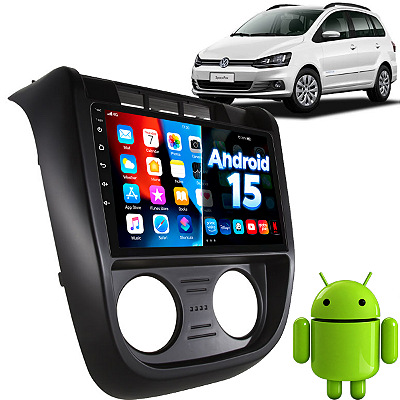 Kit Central Multimídia Sistema Android 15 Nimus Tela 9 Polegadas Carplay Sem Fio Spacefox 2003 até 2009 + Moldura