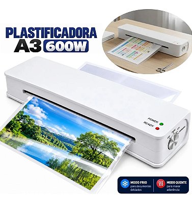 Plastificadora Laminadora A3 Bopp 600w 220v Branca Importway Quente E Fria Para Documentos Fotos E Papelaria