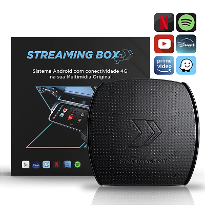 Streaming Box Faaftech 4GB 64GB + 128GB Sd Android 13 CarPlay Desbloqueio de Tela Apps Netflix YouTube Apps Streaming